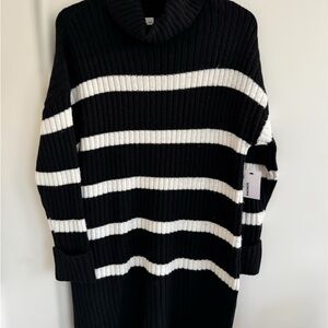 NWT sonoma good for life women turtleneck striped sweater dress size L